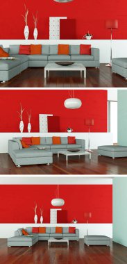 Modern iç çatı tasarım üç kez bakıldı