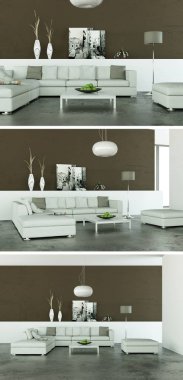 Modern iç çatı tasarım üç kez bakıldı