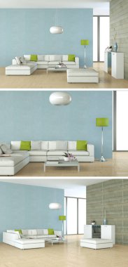 Modern iç çatı tasarım üç kez bakıldı