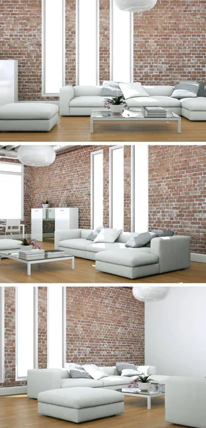 Modern iç çatı tasarım üç kez bakıldı