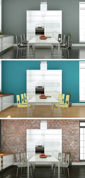 Üç renk değişimleri modern loft iç tasarım