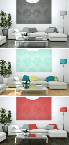 Üç renk değişimleri modern loft iç tasarım