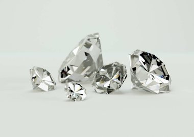 Beyaz bir arka plan üzerinde elmas Grup.