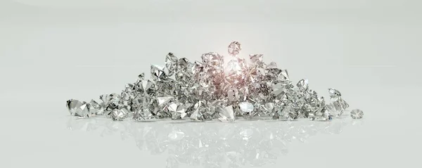 白い背景の上のダイヤモンドのグループ. — ストック写真