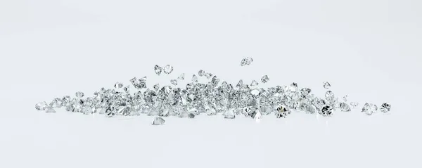 Skupiny diamantů na bílém pozadí. — Stock fotografie