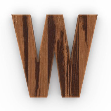 Ahşap mektup üzerinde beyaz izole 3d resimde arka plan