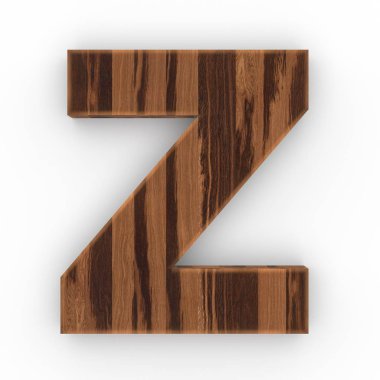 tahta harf z beyaz arkaplanda izole