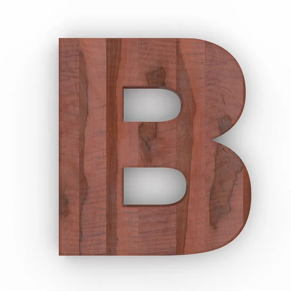 Trä bokstaven B isolerad på vit bakgrund — Stockfoto