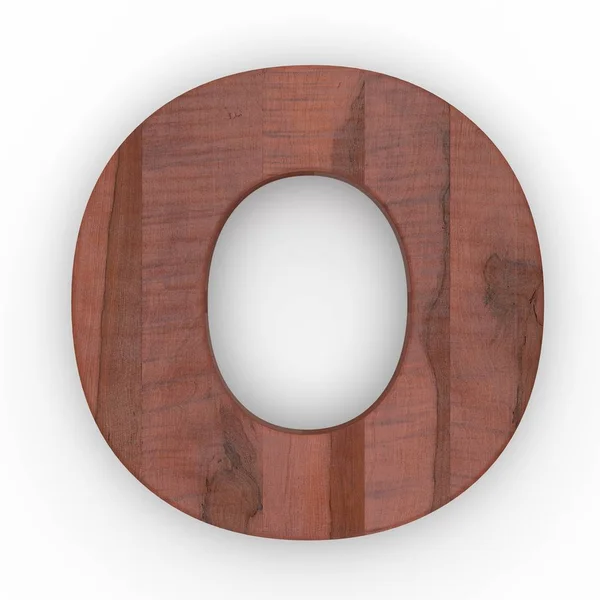 Trä bokstaven O isolerat på vit bakgrund — Stockfoto