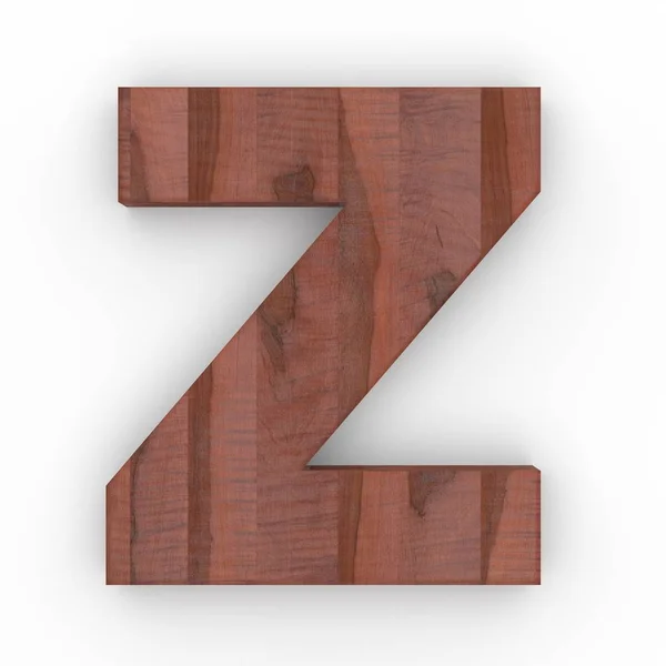 Letra de madera Z aislada sobre fondo blanco — Foto de Stock