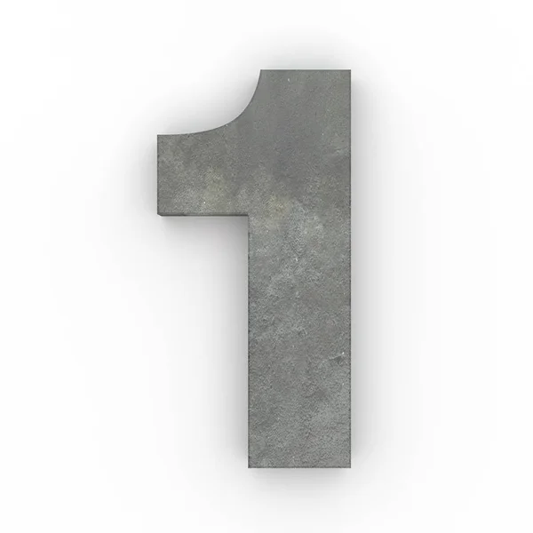 Concrete number 1 isolated on white background — Stock Photo, Image