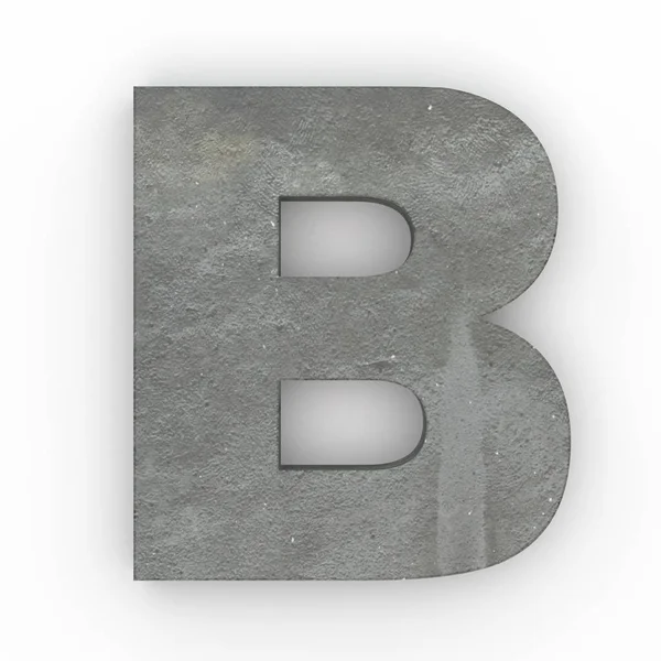Konkreta bokstaven B isolerad på vit bakgrund — Stockfoto