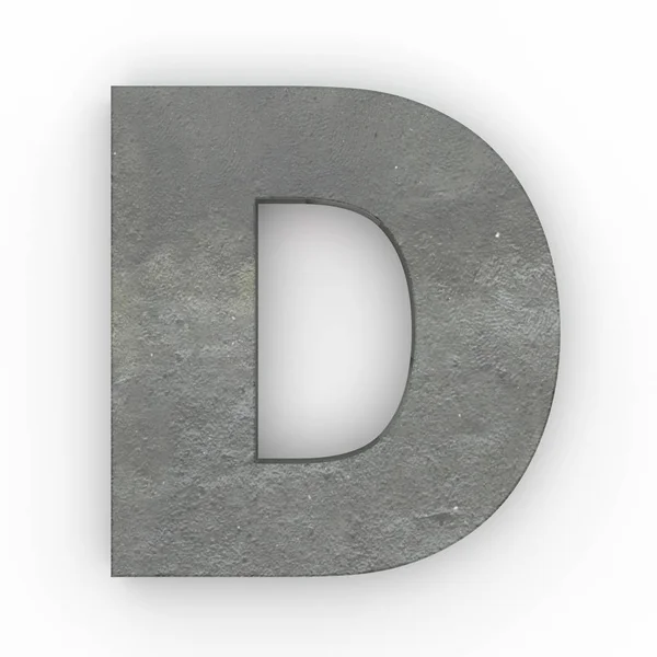 Beton mektup üzerinde beyaz izole 3d resimde arka plan