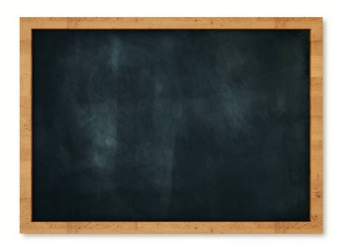 Beyaz tebeşir ile ahşap çerçeve ile boş boş yeşil yazı tahtası