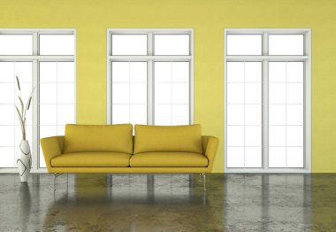 İç tasarım modern parlak oda kanepe