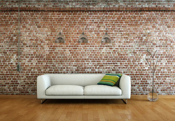 İç tasarım modern parlak oda beyaz kanepe