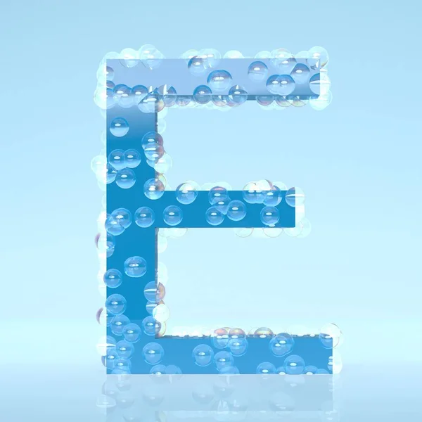 Синій краплі води лист E ізольовані на світлому фоні синього — стокове фото