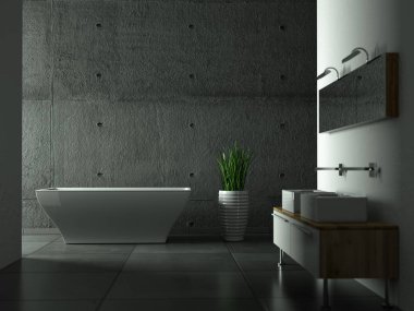 Modern parlak banyo iç tasarım