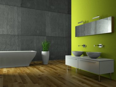 Modern parlak banyo iç tasarım