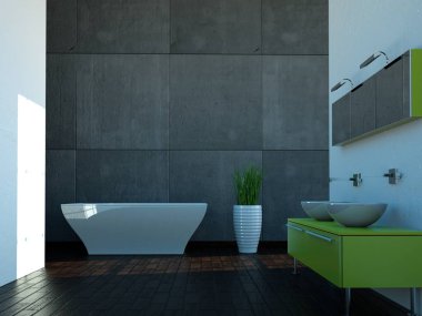 Modern parlak banyo iç tasarım