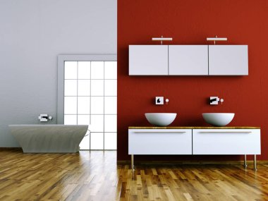 Modern parlak banyo iç tasarım