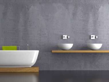 Modern parlak banyo iç tasarım