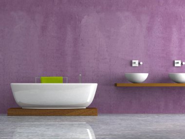 Modern parlak banyo iç tasarım