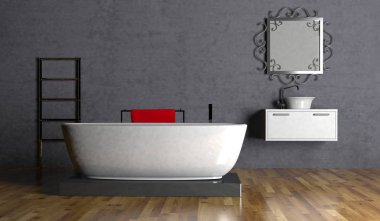 Modern parlak banyo iç tasarım