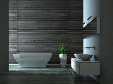 Modern parlak banyo iç tasarım