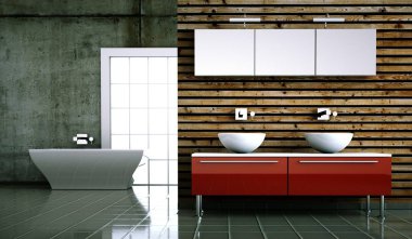 Modern parlak banyo iç tasarım