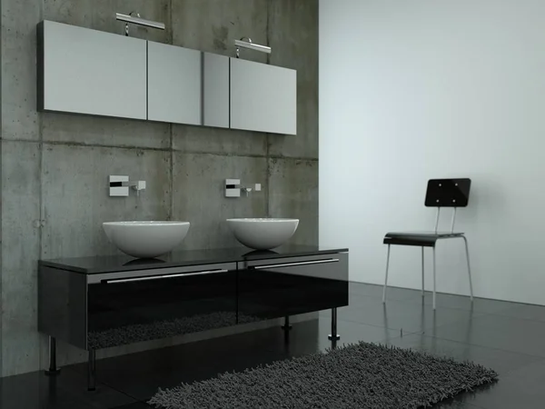Современный яркий дизайн интерьера ванной комнаты — стоковое фото
