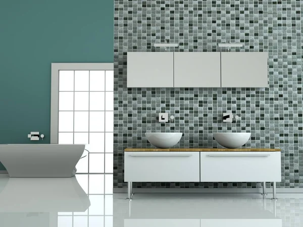 Modern parlak banyo iç tasarım