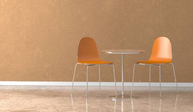 Yemek odası iç tasarım donatmak portakal sandalye ile