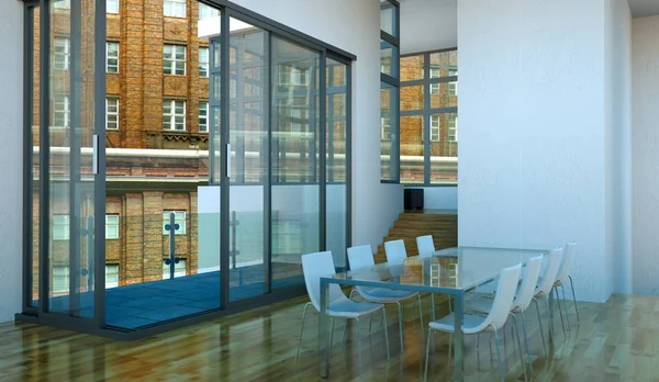 Yemek odası iç tasarım modern daire içinde