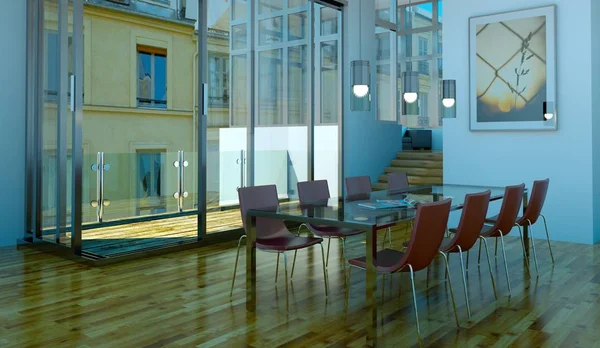 Yemek odası iç tasarım modern daire içinde