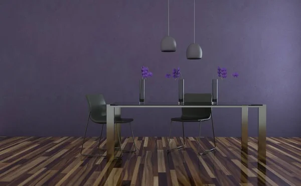 Dining room inredning Tabel med stolar — Stockfoto