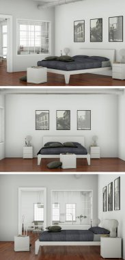 Modern iç çatı tasarım üç kez bakıldı