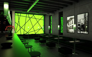 yeşil kahve Restoran ahşap mobilya ile kapalı