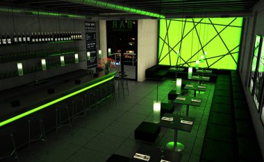 yeşil kahve Restoran ahşap mobilya ile kapalı