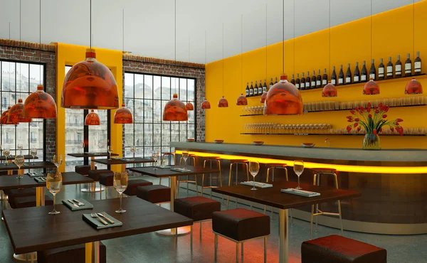 kahve Restoran ahşap mobilya ile kapalı