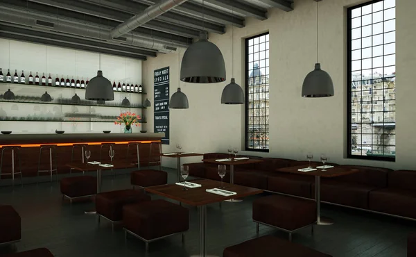 kahve Restoran ahşap mobilya ile kapalı