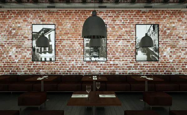 kahve Restoran ahşap mobilya ile kapalı