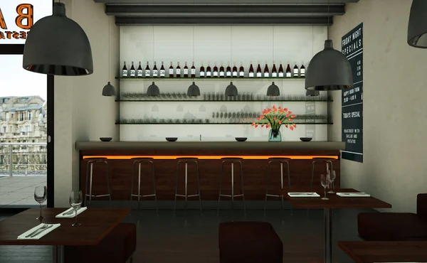 kahve Restoran ahşap mobilya ile kapalı