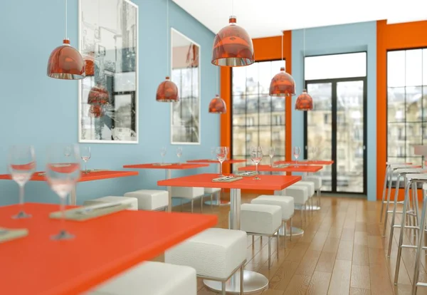 Modern kahve restoran mobilya ile kapalı