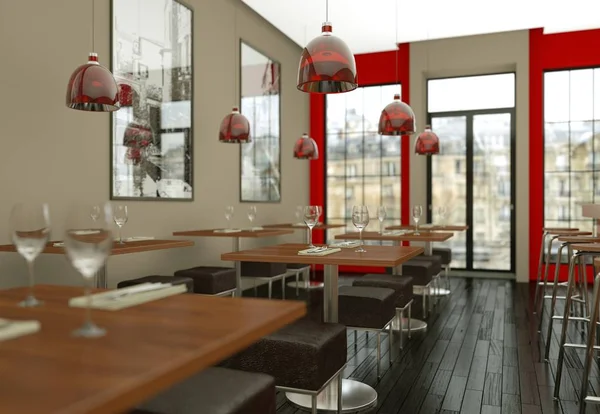 kahve Restoran ahşap mobilya ile kapalı