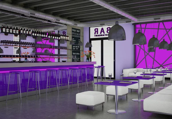 Modern violett kahve restoran mobilya ile kapalı