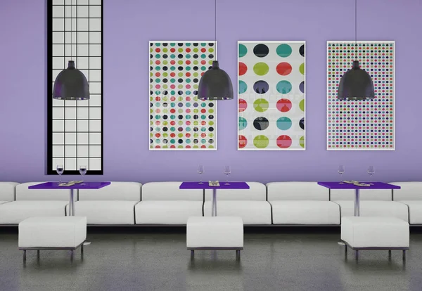 Modern violett kahve restoran mobilya ile kapalı