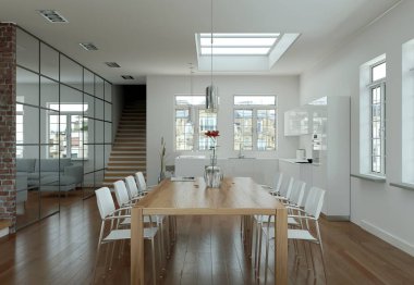 Modern aydınlık oturma odası iç tasarım