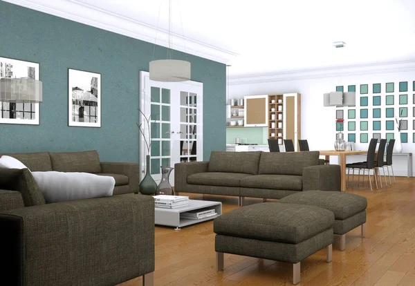 Design interiéru moderní obývací pokoj — Stock fotografie