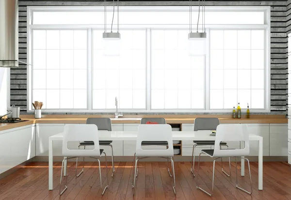 Modern Ruang Tamu Desain Interior Dengan Sofa Dan Dinding Kayu — Stok Foto